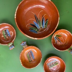 Vintage Mexican Terra Cotta Mid-Century Modern Folk Art Decorative - handmade